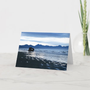 Carte bleue de plage de naufrage