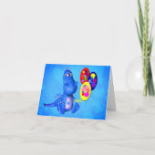 Carte Bleue Dragon Et Ballons Nota Vierge (Devant)