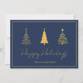 Carte bleue élégante de joyeuses fêtes (Devant)
