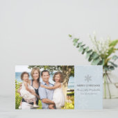 Carte bleue et grise de vacances de flocon de (Debout devant)