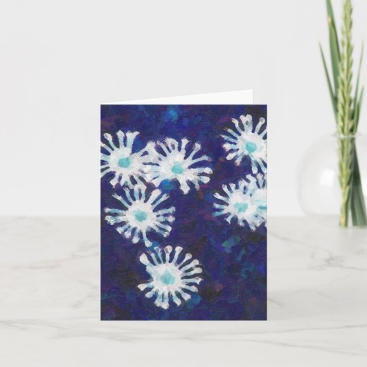 Carte Bleue Fleur de neige (Devant)