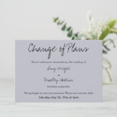 Carte bleue Mariage reportée "Changement de plan" (Debout devant)