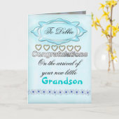 Carte Bleue Nouveau Bébé Félicitations, Grand-mère (Fleur jaune)