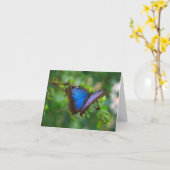 Carte Bleue Papillon Morpho (Fleur jaune)
