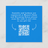 Carte bleue rouge de baby shower nautique (Dos)