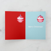 Carte bleue rouge ornement de Noël (Intérieur)