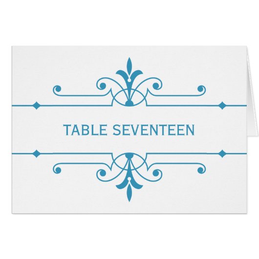 Carte bleue v2 Fancy Ornamy Numéro de table (Devant horizontal)