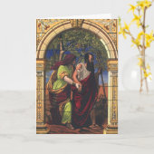 Carte Blind Tobit et épouse Anna, Religion Vintage (Fleur jaune)