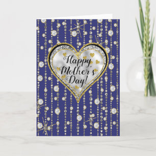 Carte Bling Blue avec des diamants en cascade !
