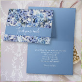 Carte Bliss Blue Hydrangea Mariage Merci Message