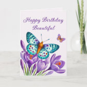 Carte Bliss De Papillon Parmi Les Fleurs (Devant)