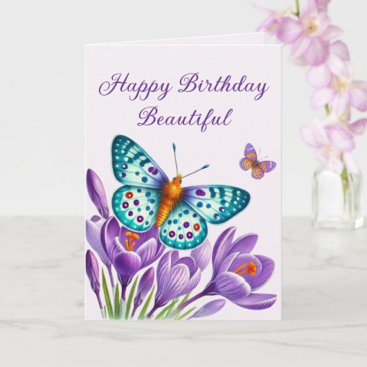 Carte Bliss De Papillon Parmi Les Fleurs (Orchidée)