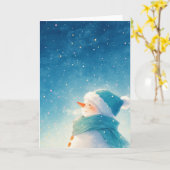 Carte Blissant Snowman (Fleur jaune)