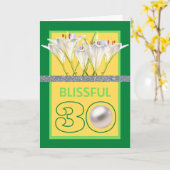 Carte Blissful 30 Pearl Anniversaire Lys blancs (Fleur jaune)
