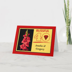 Carte Blissful 40th Ruby Mariage Anniversaire