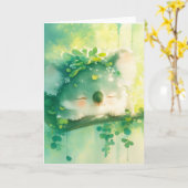 Carte Blissful Koala dans Leafy Paradise (Fleur jaune)