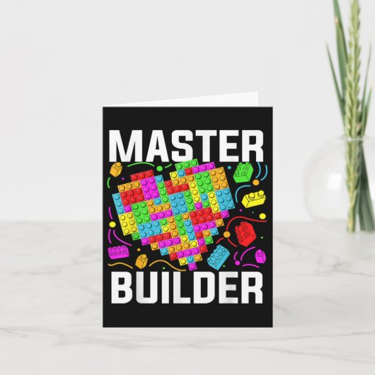 Carte Bloc de cœur de constructeur maître Brique de cons (Devant)