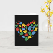 Carte Bloc de construction de briques de cœur de constru (Fleur jaune)