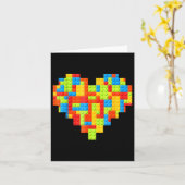 Carte Bloc de construction de briques de cœur de maître  (Fleur jaune)