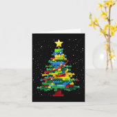 Carte Bloc de construction de sapin de Noël Brique Maîtr (Fleur jaune)