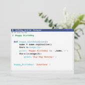 Carte Bloc-notes Format Coder Programmeur Ordinateur (Debout devant)