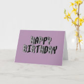 Carte Blocks Joyeux Anniversaire (Lavande) (Fleur jaune)