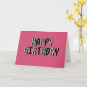 Carte Blocks Joyeux Anniversaire (Rose) (Fleur jaune)