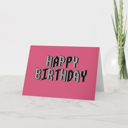 Carte Blocks Joyeux Anniversaire (Rose) (Devant)