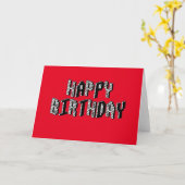 Carte Blocks Joyeux Anniversaire (Rouge) (Fleur jaune)