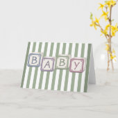 Carte Blocs bébé vert (Fleur jaune)