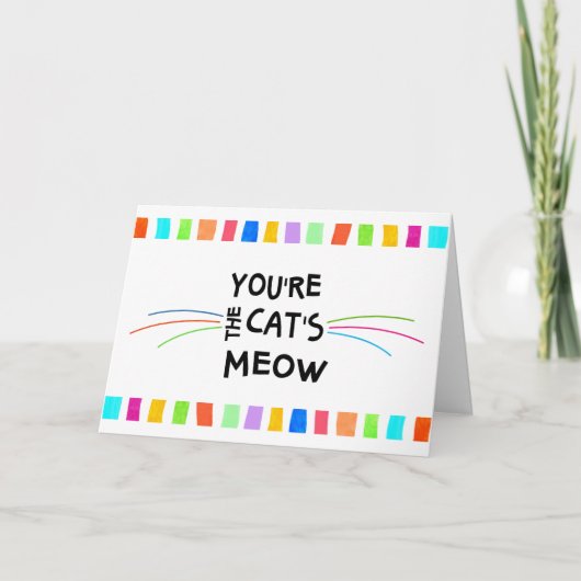 Carte Blocs de couleurs amusantes Cat's Meow Birthday Ge (Devant)
