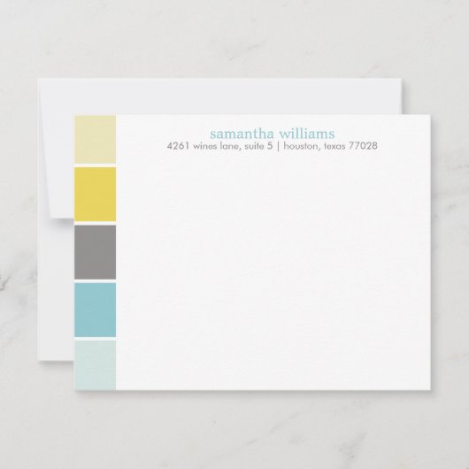 Carte Blocs de couleurs modernes bleu et jaune (Devant)