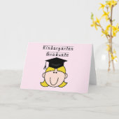 Carte Blond Girl Kindergarten Graduate (Fleur jaune)