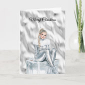 Carte Blond Glamour Noël Argent (Devant)