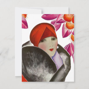 Carte Blond Inviation Afnoon Tea Femme branchée