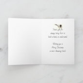 Carte Blond Noël Pickadee Oiseau Pointsettia Oncle (Intérieur)