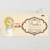 Carte Blonde Baker Cupcake D12 Certificat cadeau 1 (Devant / Derrière)