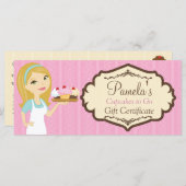 Carte Blonde Baker Cupcake D12 Certificat cadeau 2 (Devant / Derrière)