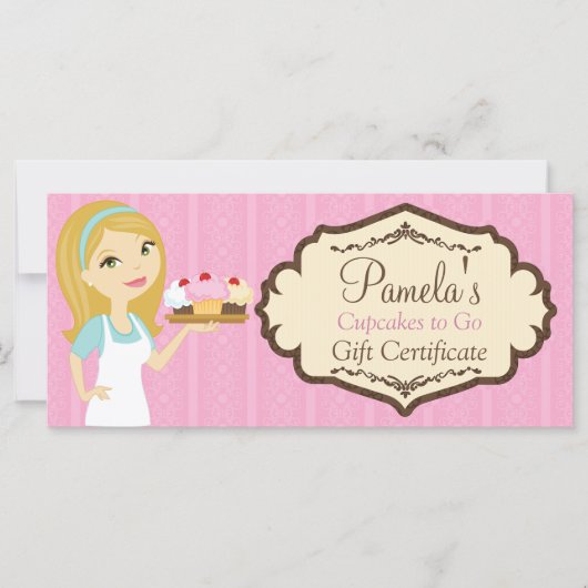 Carte Blonde Baker Cupcake D12 Certificat cadeau 2 (Devant)