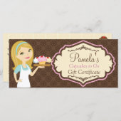 Carte Blonde Baker Cupcake D12 Certificat cadeau 3 (Devant / Derrière)