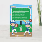 Carte Blonde Boys Baseball Word Recherche Joyeux Anniver (Dos)