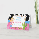 Carte Blonde Cowgirl Western fête d'anniversaire (Devant)