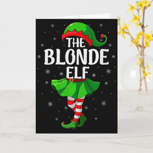 Carte Blonde Elf Christmas Girls Women Elf Squad Xmas Fa (Fleur jaune)