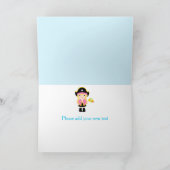 Carte Blonde mignonne fille Pirate en rose fête d'annive (Intérieur)