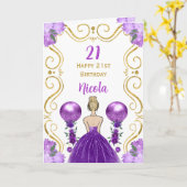 Carte Blonde Princess Purple Joyeux Anniversaire (Fleur jaune)