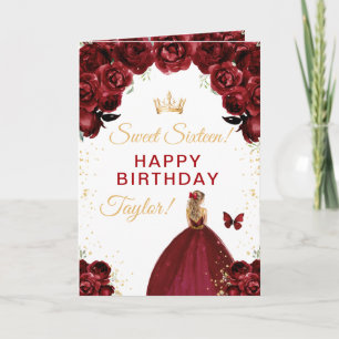 Carte Blonde rouge foncé cheveux fille Sweet sixteen Ann