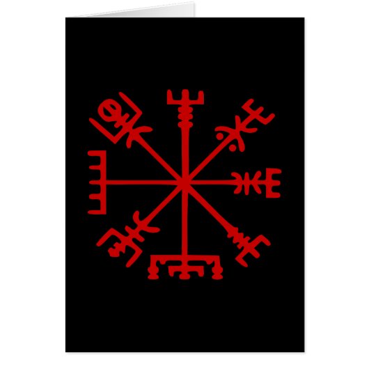 Carte Blood Red Vegvísir (Viking Compass) (Devant)