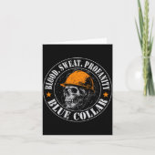 Carte Blood Sweat Profanity Construction Worker Skull Bl (Devant)
