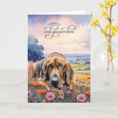 Carte Bloodhound Dog Wildflowers Miss You (Fleur jaune)