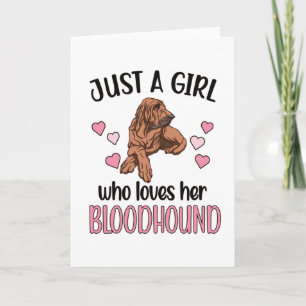 Carte Bloodhound Girl Amoureux des chiens propriétaire c